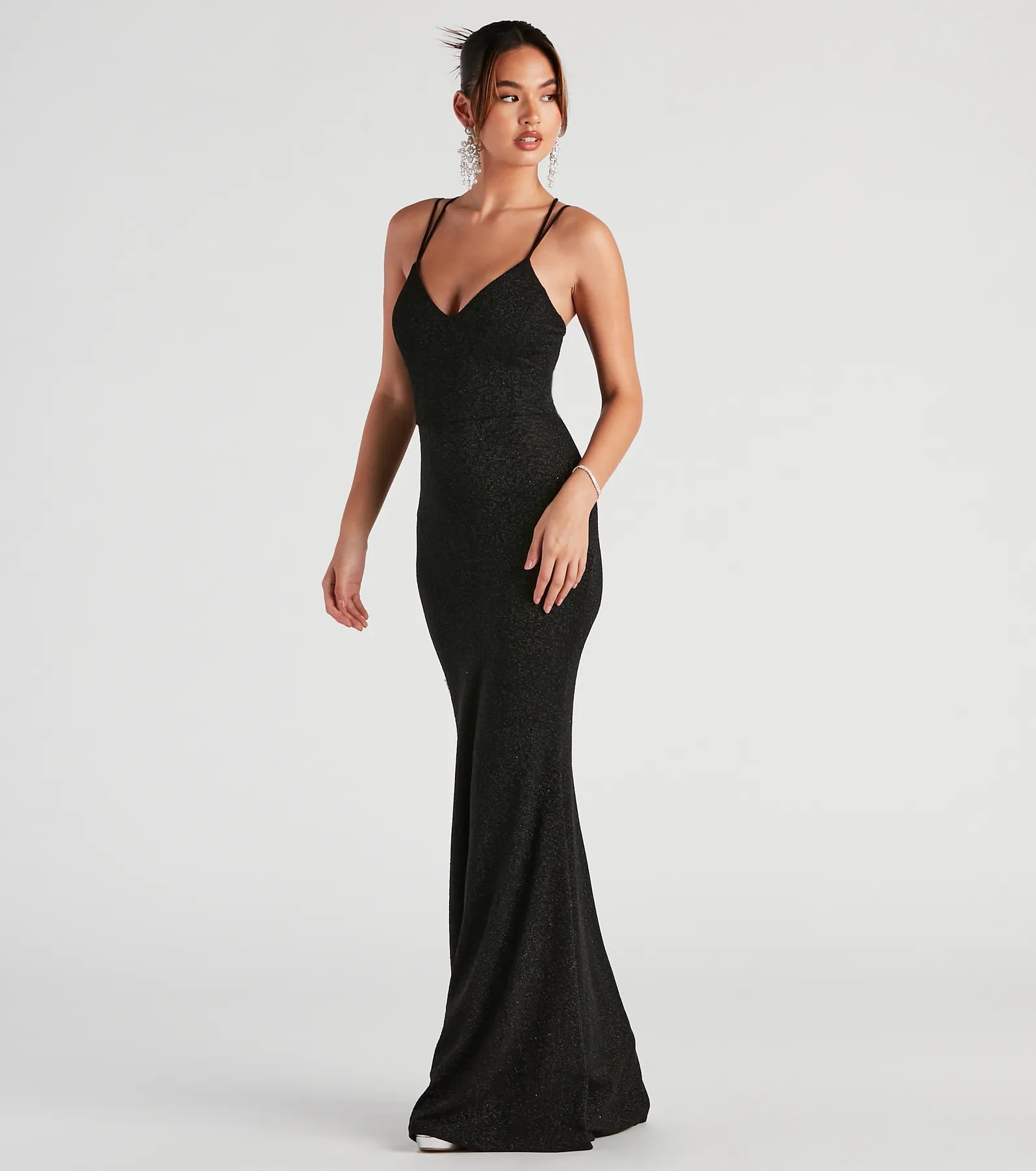Rachel Formal Glitter Lace-Up Dress - Image 7