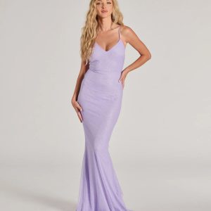 Linda Formal Glitter Ruffled Dress - Image 1