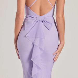 Linda Formal Glitter Ruffled Dress - Image 3