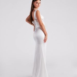 Lo Formal One-Shoulder Satin Corset Dress - Image 22