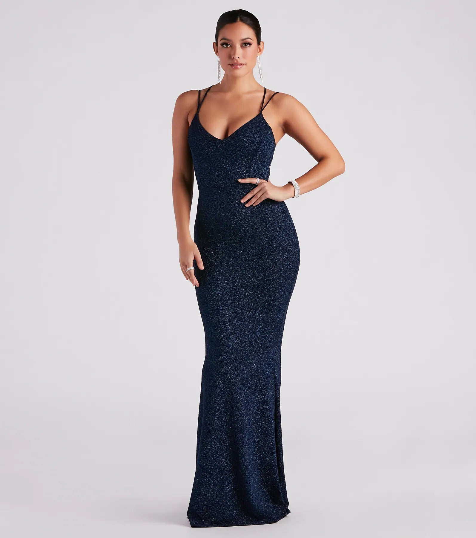 Rachel Formal Glitter Lace-Up Dress - Image 13