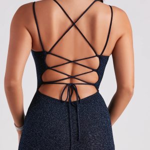 Rachel Formal Glitter Lace-Up Dress - Image 16