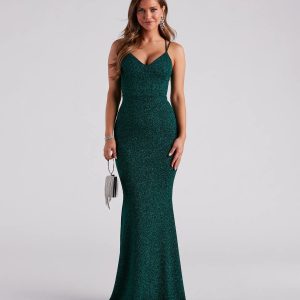 Rachel Formal Glitter Lace-Up Dress - Image 17