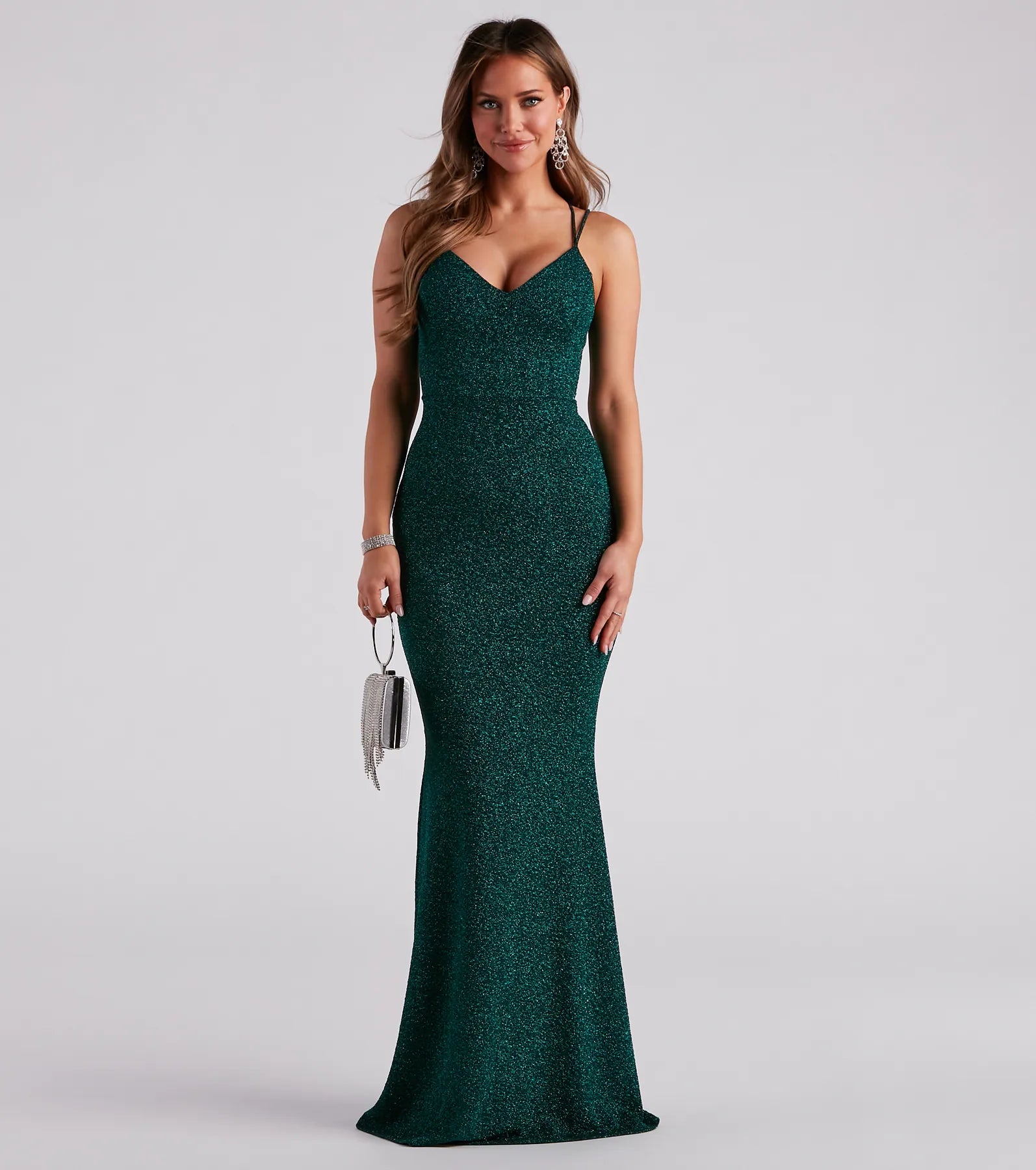 Rachel Formal Glitter Lace-Up Dress - Image 17