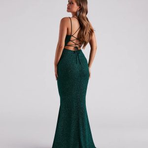 Rachel Formal Glitter Lace-Up Dress - Image 18