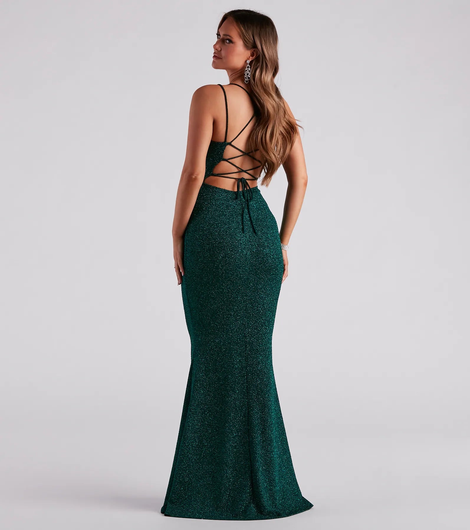 Rachel Formal Glitter Lace-Up Dress - Image 18