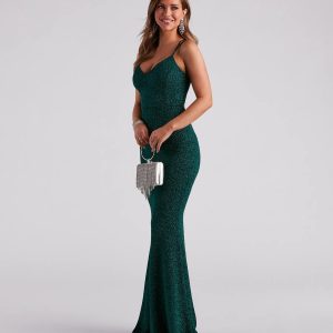 Rachel Formal Glitter Lace-Up Dress - Image 19