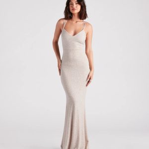 Rachel Formal Glitter Lace-Up Dress - Image 21