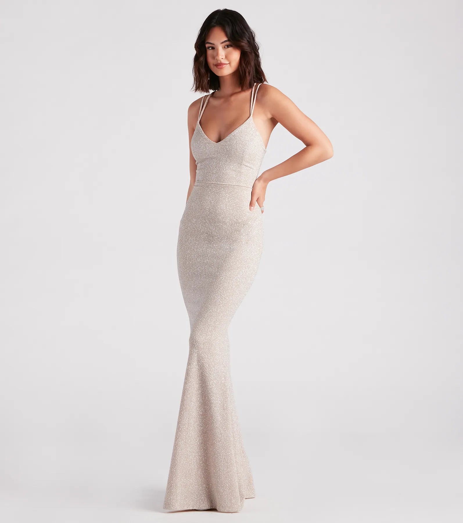 Rachel Formal Glitter Lace-Up Dress - Image 23