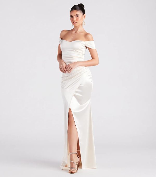 Valencia Formal Off-The-Shoulder Wrap Dress