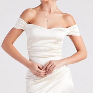 Valencia Formal Off-The-Shoulder Wrap Dress - Image 4