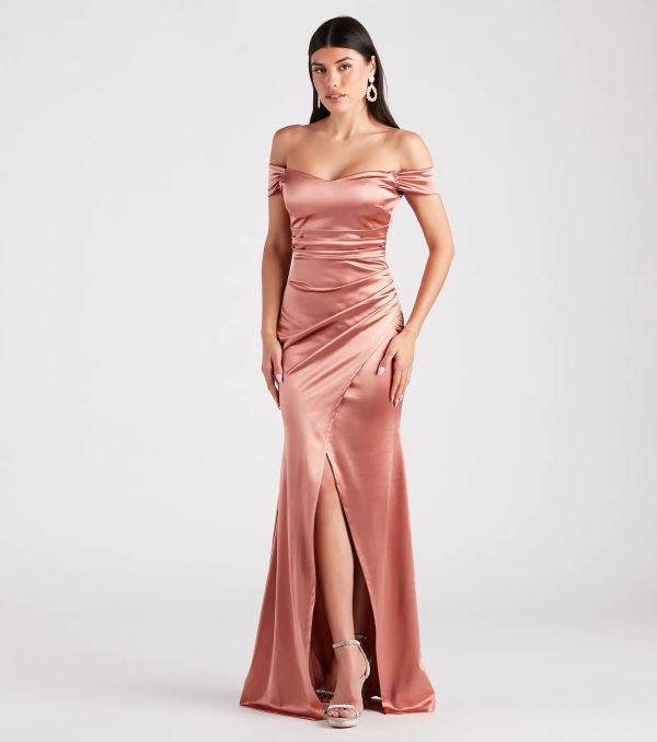 Valencia Formal Off-The-Shoulder Wrap Dress