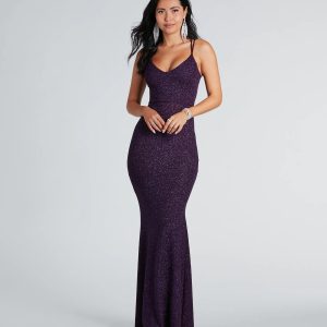 Rachel Formal Glitter Lace-Up Dress - Image 25