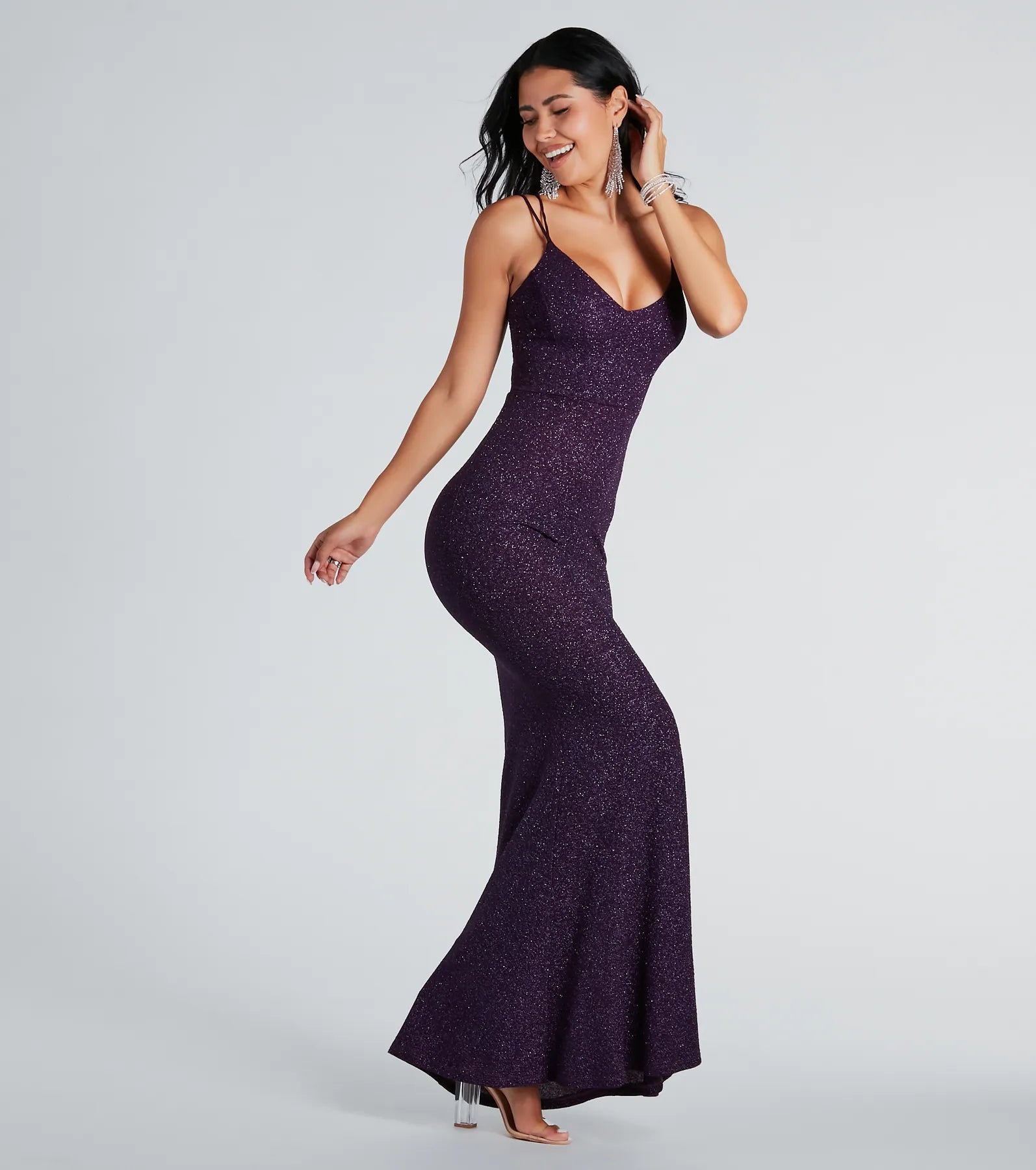 Rachel Formal Glitter Lace-Up Dress - Image 27