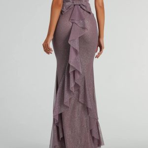 Linda Formal Glitter Ruffled Dress - Image 12