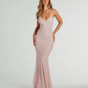Linda Formal Glitter Ruffled Dress - Image 13