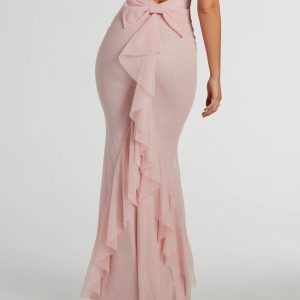 Linda Formal Glitter Ruffled Dress - Image 15