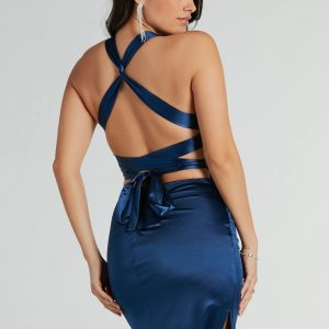 Sam Formal Satin Open Back Dress - Image 19