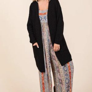 Mittoshop Open Front Long Sleeve Longline Cardigan - Image 5
