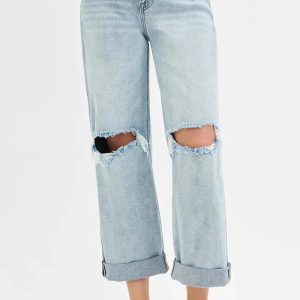 RISEN Full Size Mid Rise Fit Boyfriend Jeans with Cuff Plus Size - Image 3