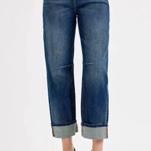 RISEN Slouchy Crop Barrel Cuffed Jeans - Image 2