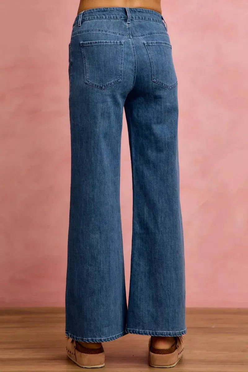 SO ME Seam Detail Mid Rise Stretch Denim Jeans - Image 2