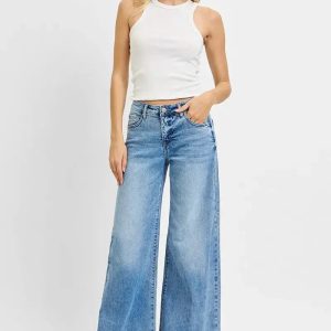 RISEN Full Size Tummy Control High Rise Ankle Palazzo Jeans Plus Size - Image 6