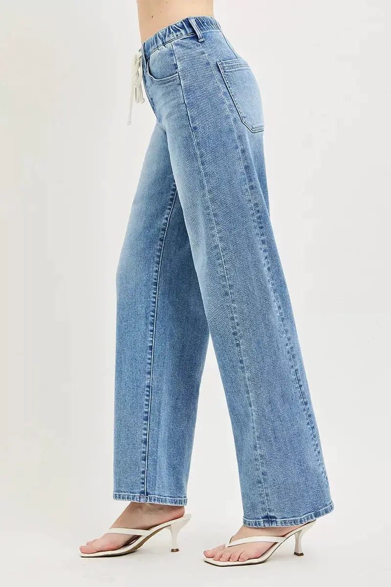 RISEN Relaxed Fit Drawstring Waist Jeans - Image 4