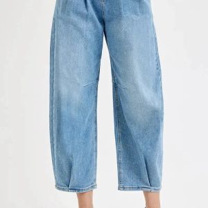 RISEN Full Size Mid Rise Fit Crop Wide Volume Leg Jeans Plus Size - Image 3