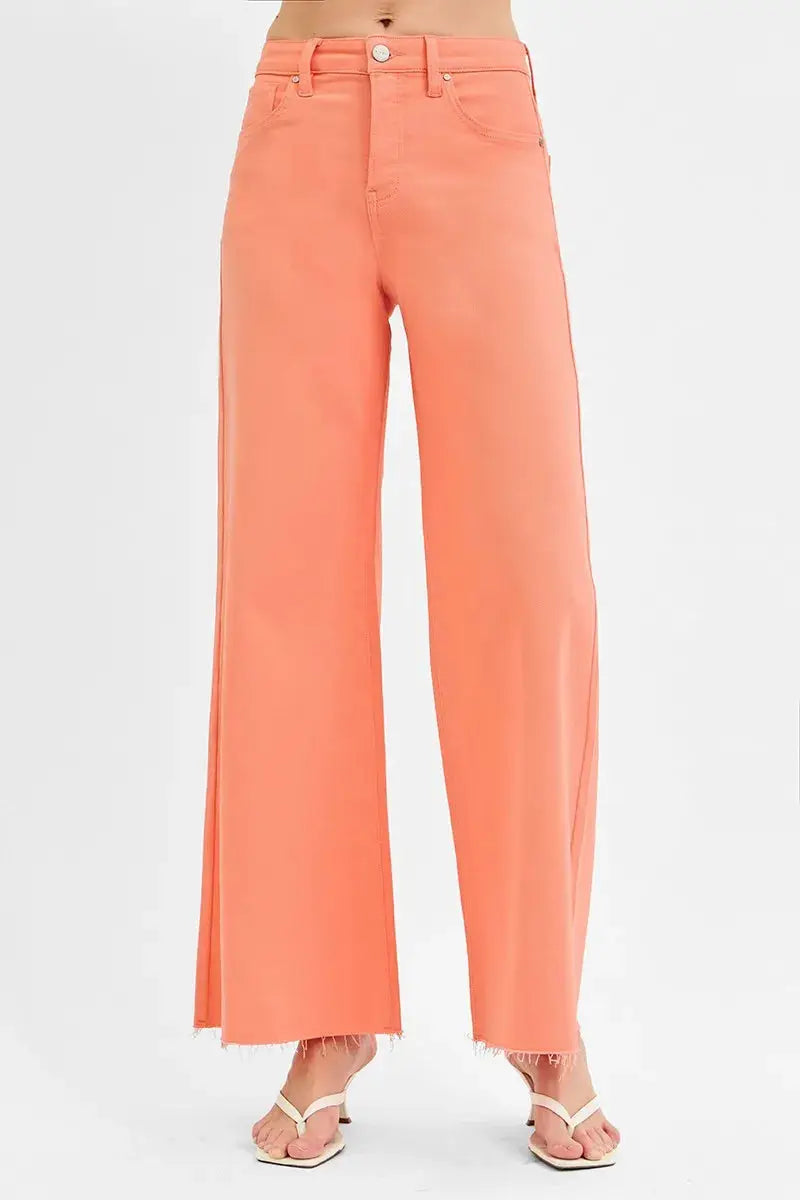 RISEN Full Size Tummy Control High Rise Wide Leg Palazzo Jeans Plus Size - Image 3