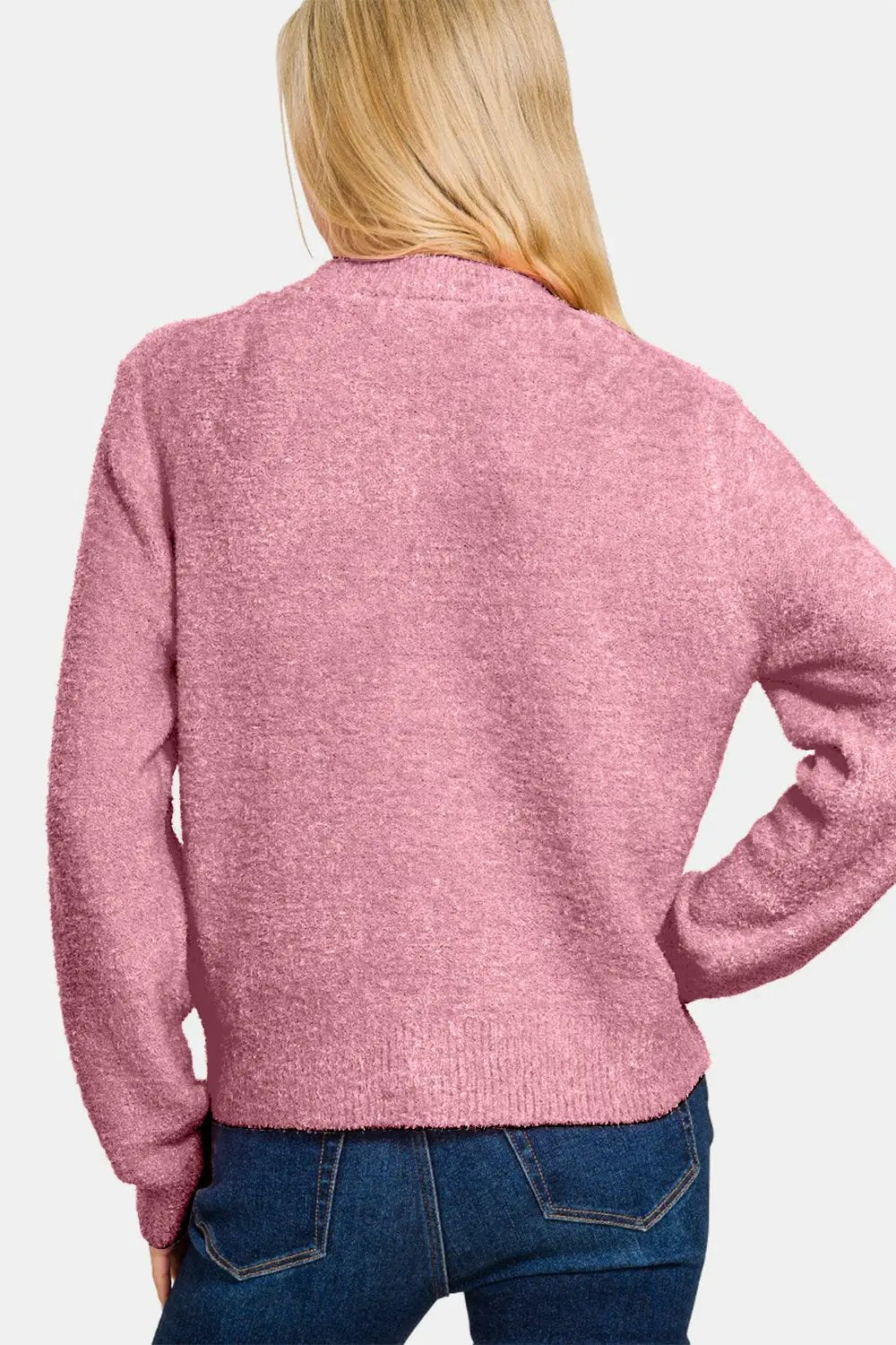 Zenana Button Down Long Sleeve Sweater Cardigan - Image 2