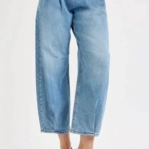 RISEN Full Size Mid Rise Fit Crop Wide Volume Leg Jeans Plus Size - Image 1
