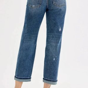RISEN Full Size Low Rise Crop Boyfriend Jeans Plus Size - Image 5