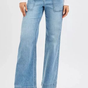 RISEN Full Size High Rise Straight Leg Jeans with Front Pockets Plus Size - Image 2