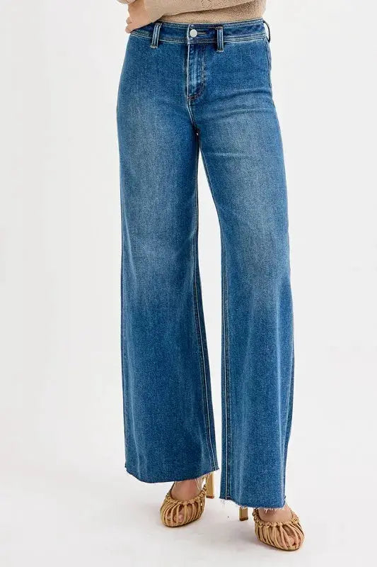 RISEN High-Waisted Wide Leg Jeans