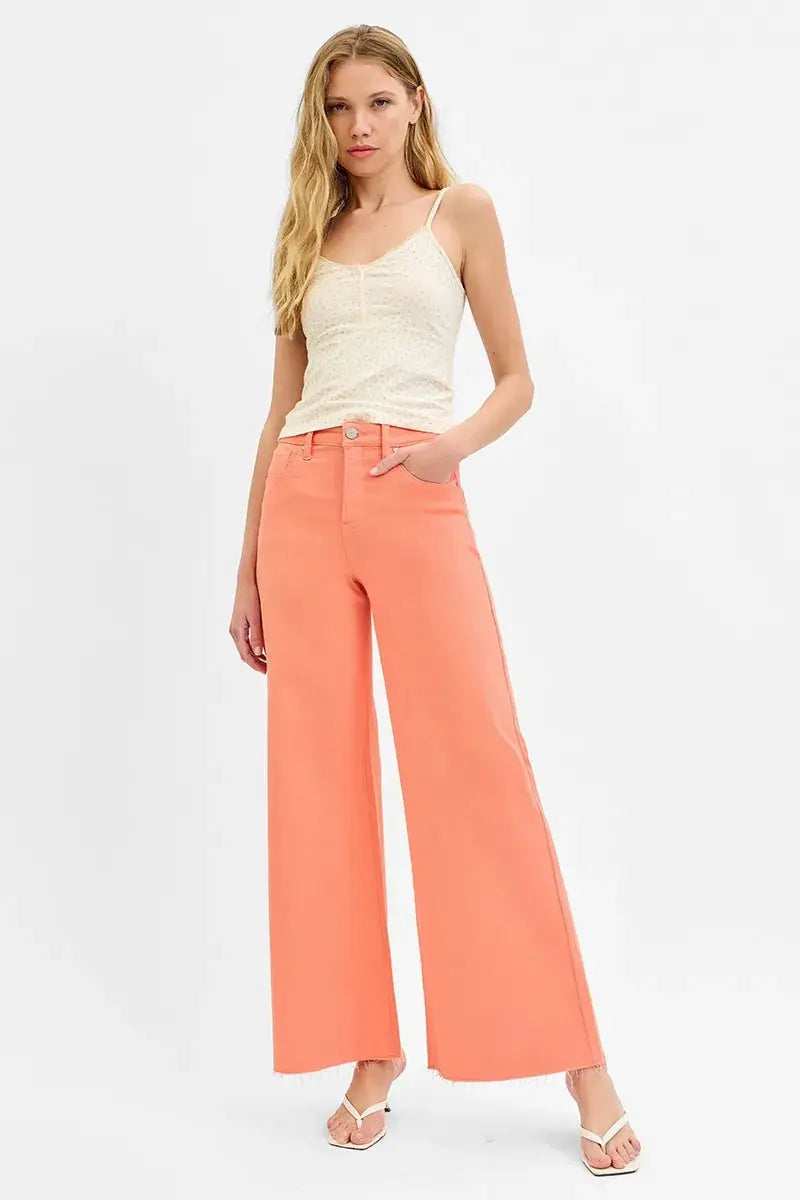 RISEN Full Size Tummy Control High Rise Wide Leg Palazzo Jeans Plus Size - Image 6