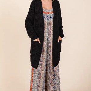Mittoshop Open Front Long Sleeve Longline Cardigan - Image 3