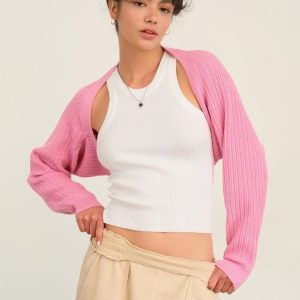 HYFVE Ribbed Knit Bolero Cardigan - Image 1