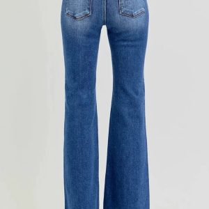 RISEN Full Size Low Rise Flare Jeans with Pockets - Image 2