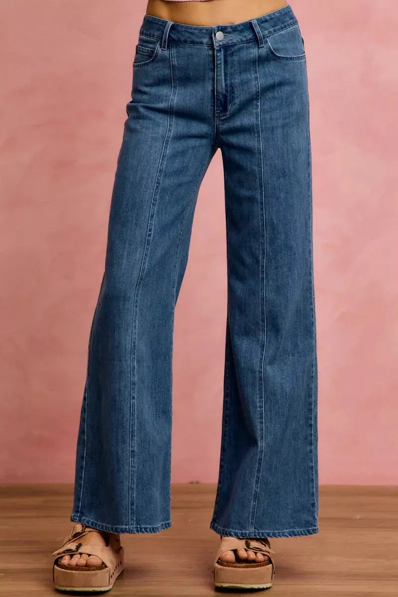SO ME Seam Detail Mid Rise Stretch Denim Jeans - Image 4