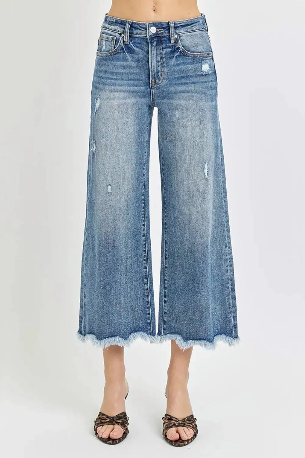Risen High Rise Cropped Flare Jeans - Image 3