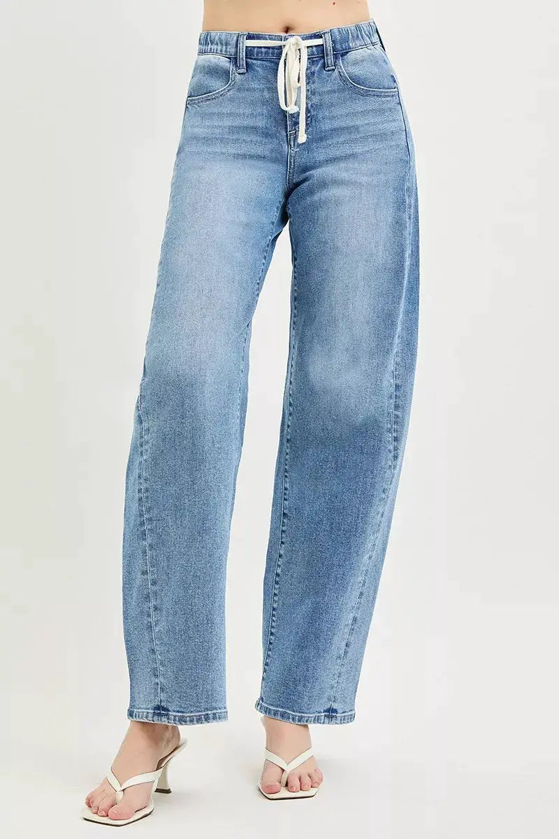 RISEN Relaxed Fit Drawstring Waist Jeans - Image 3