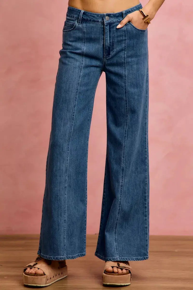 SO ME Seam Detail Mid Rise Stretch Denim Jeans - Image 6