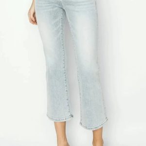 RISEN Full Size Mid Rise Cropped Flare Jeans - Image 1