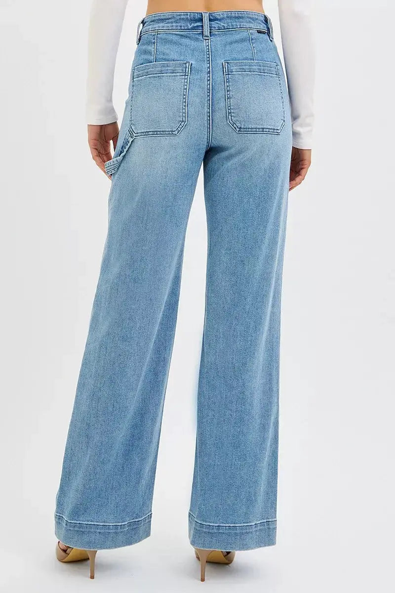 RISEN Full Size High Rise Straight Leg Jeans with Front Pockets Plus Size - Image 5