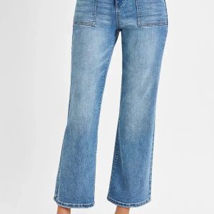 RISEN Full Size High Waisted Bootcut Cropped Jeans Plus Size - Image 2