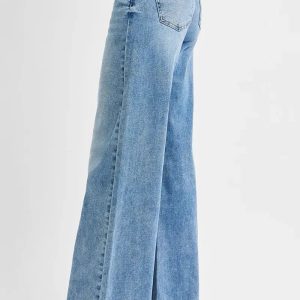 RISEN Full Size Tummy Control High Rise Ankle Palazzo Jeans Plus Size - Image 4