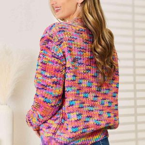 Woven Right V-Neck Long Sleeve Cardigan - Image 10