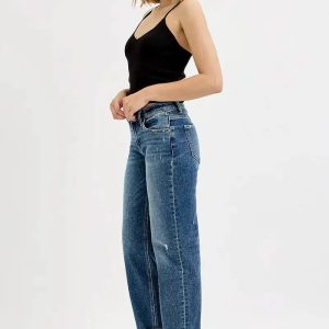 RISEN Full Size Low Rise Crop Boyfriend Jeans Plus Size - Image 7