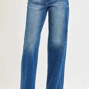 RISEN Full Size Slouchy Baggy Jeans Pocket Side Seam Detail Plus Size - Image 3